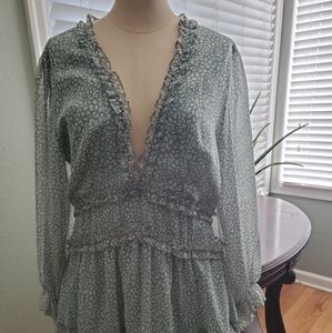 Soft floral print boho dress